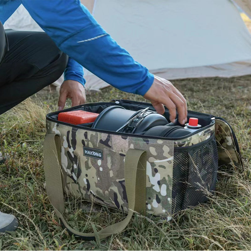 HAKONG Camouflage Outdoor Large Capacity Camping Picnic Bag Tableware Pot Storage Tote Bag HAKONG Camouflage Outdoor Large Capacity Camping Picnic Bag Tableware Pot Storage Tote Bag